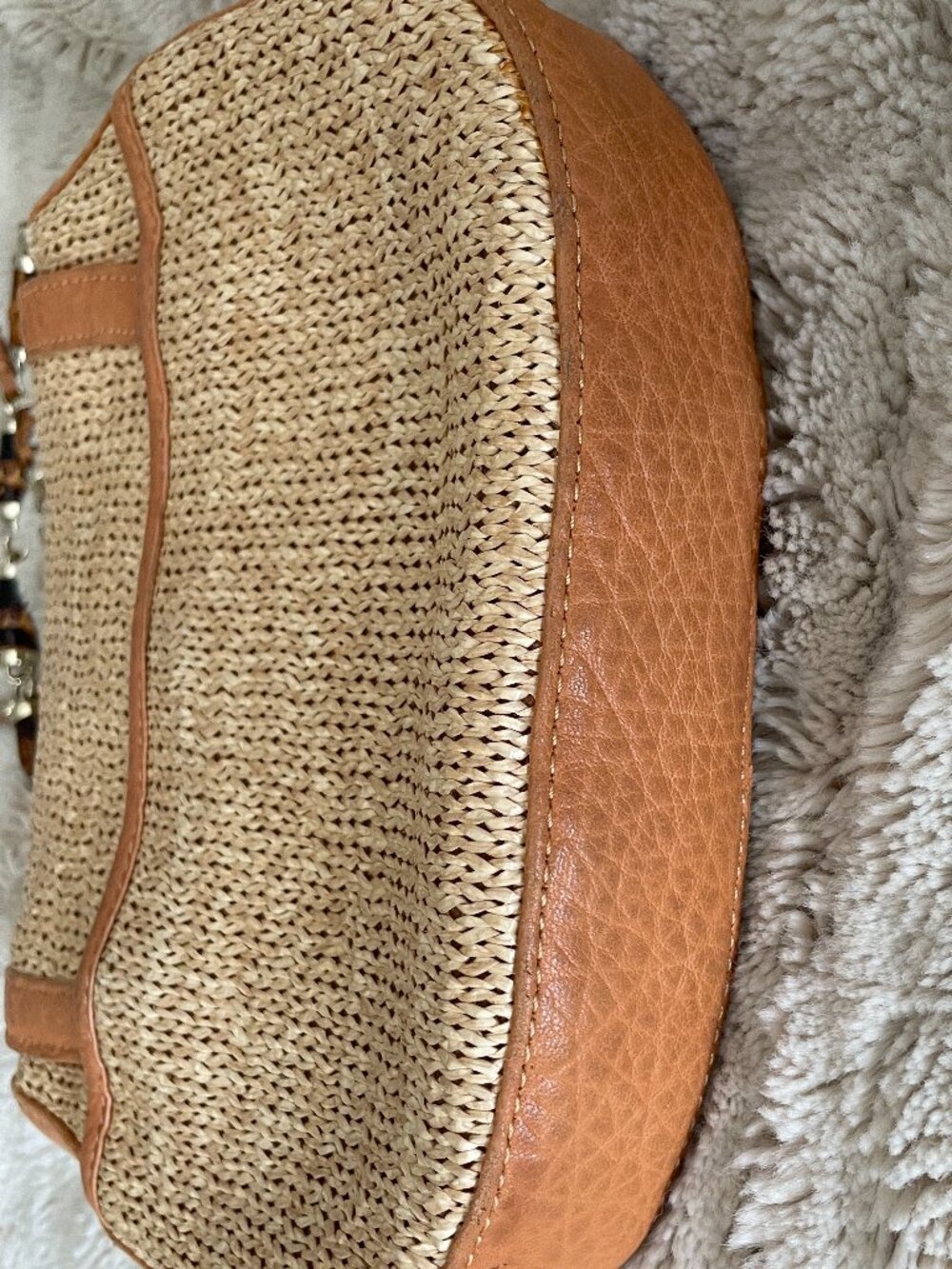 Elaine Turner leather woven crossbody purse - Picture 4 of 12